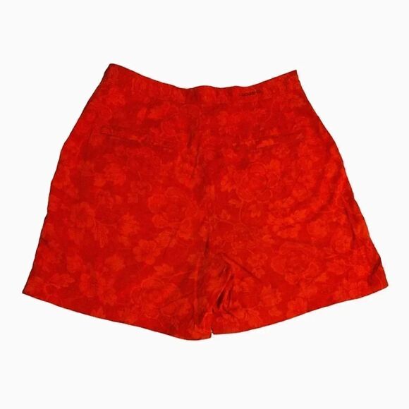 VTG Lauren Ralph Lauren Red Tropical High Rise Cotton Shorts Size 6 - Picture 7 of 11